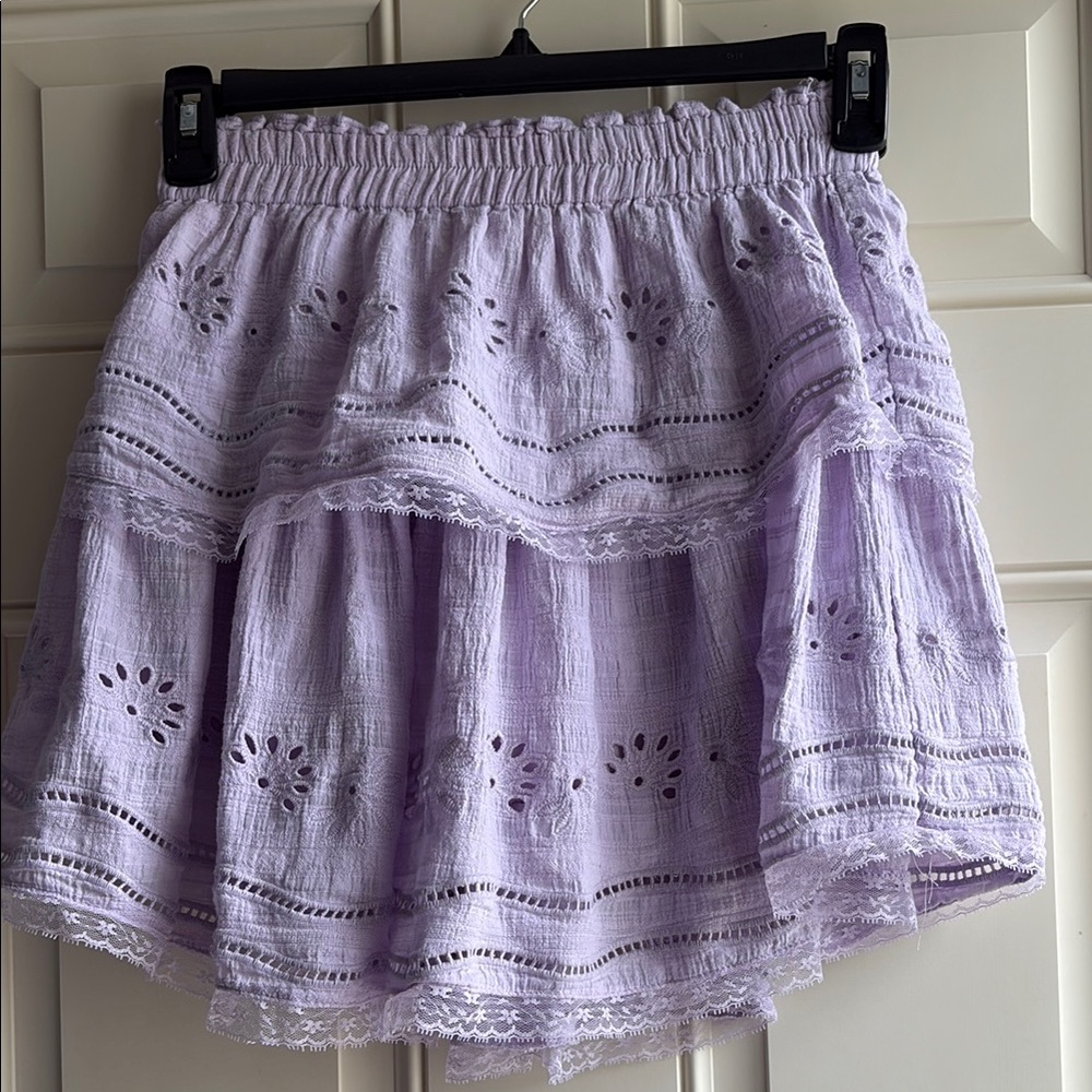 Miami Purple Bubble Mini Skirt with Smocked Tiered Design